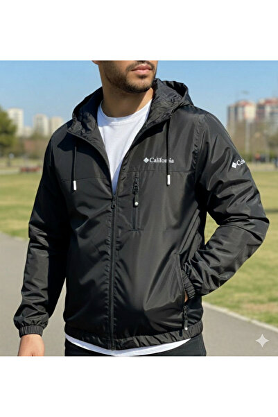 Smoke Erkek Yağmurluk Kapüşonlu Spor Erkek Mont