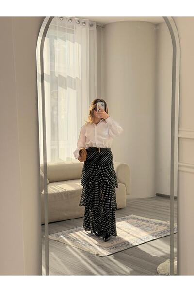 eyatelier Puantiyeli çok katlı etek