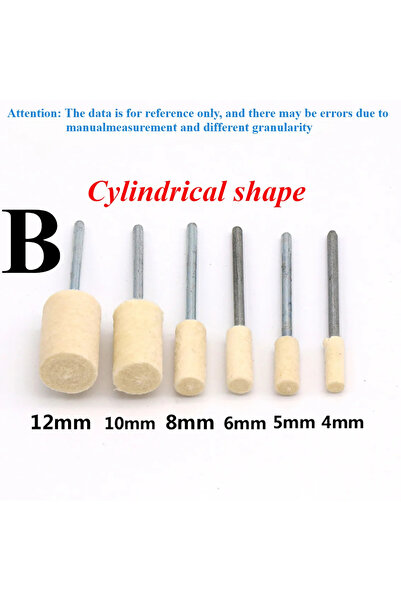 Choice 6pcs of 1set B 6PCS O.D 3-12mm Wool Felt Polishing Wheel Grinding Head...