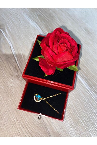 aromahediye 14 AYAR ALTIN KAPLAMA GÖKYÜZÜ KOLYE GÜLLÜ KUTU ÇEKMECELİ GEZEGEN ...