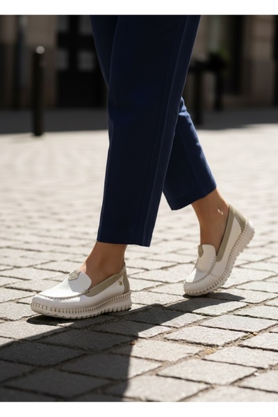 Mammamia Жіночі шкіряні повсякденні туфлі - Повсякденні - Бежевий колір - D25...