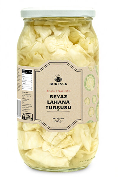GURESSA Beyaz Lahana Turşusu 1000 ml (Atıştırmalık & Sofralık)