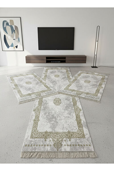 ALLGELSİN Yatak Odası Halısı Seti 3 'lü Yatak Odası Halı Takımı 2 Adet 80x150...