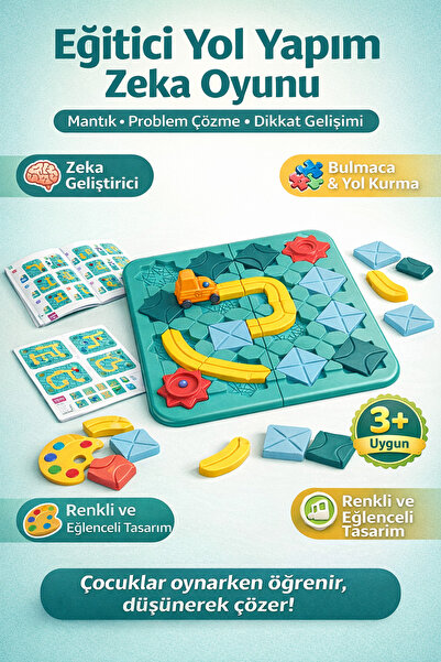 YILDIRIM OYUNCAK Kodlama Oyunu Mantıksal Yol Yapım Oyuncağı Eğitici Oyuncak P...