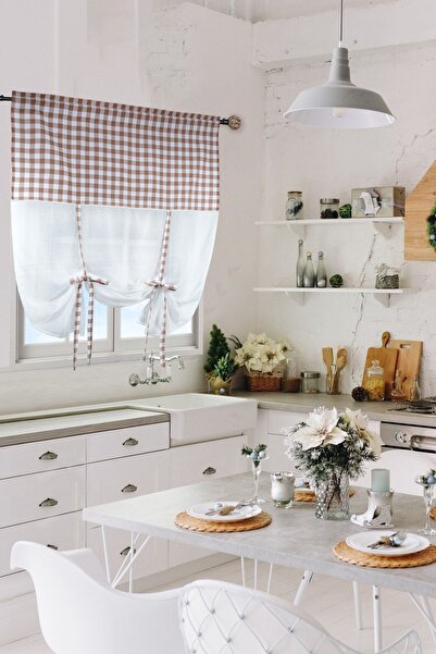 cotton maison ستارة تول منقوشة مع وعاء طبيعي ريترو