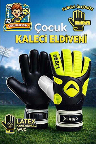 Liggo Reflex Çocuk Kaleci Eldiveni Bilek Bandajlı 5-6-7 Numara