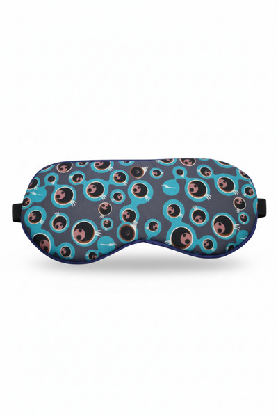 Runades قناع عين مريح للنوم مطبوع بنمط العين، مصنوع من الجل المبرد، يحجب الضو...