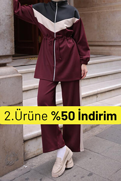 Balenbi Γυναικείο υφασμάτινο κοστούμι τζιν με κορδόνι στη μέση 1123