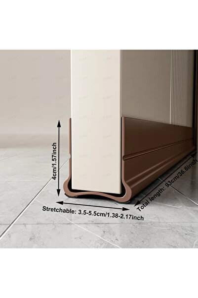Choice Brown 93cm Door Weather Stripping Adjustable Triple Seal Soundproof Wi...