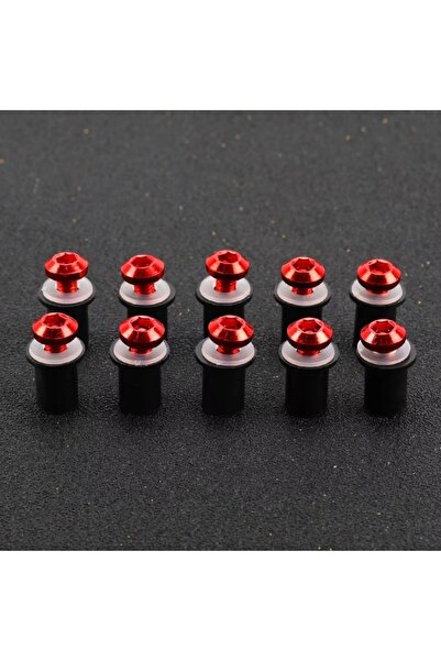 Choice صواميل تثبيت حمراء M5، براغي تثبيت الزجاج الأمامي لهوندا XL 650 600 70...