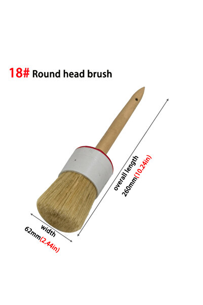 Choice tfyts-18 Round Head Brush Wooden Handle White Pig Mane Tool Decoration...