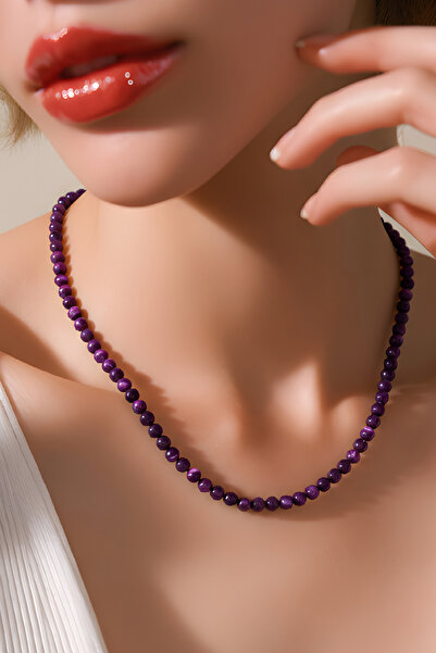 beautifulnaturelstones Ametist Doğal Taş Kolye ( Radyasyondan Ve Negatif Ener...