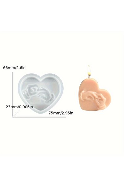 Choice قالب سيليكون على شكل قلب لصنع الشموع المعطرة، قالب راتنج على شكل يد مت...