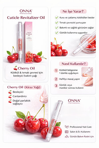 ONNA PROFESSIONAL Kütikül & Tırnak Çevresi İçin Besleyici Bakım Yağı