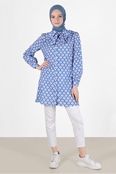 Alvina Tunic with Binding Detail and Pattern 42641-1