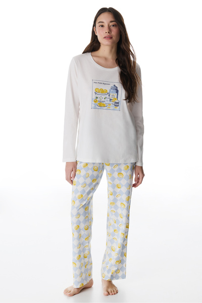 Penti Colorful Petit Dejeuner Pants Pajama Set