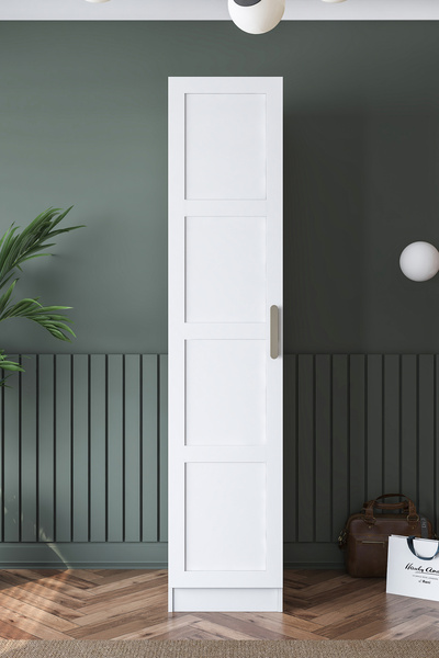 Rani Mobilya Rani BA190 Membran Kapaklı Gardırop 5 Raflı Tek Kapaklı Elbise D...