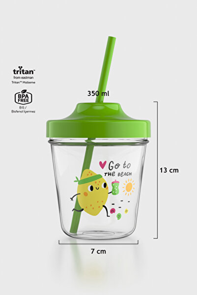 Renga Aura Go To The Beach Desenli 350 ml Tritan Pipetli Çocuk Bardak 142022 ...