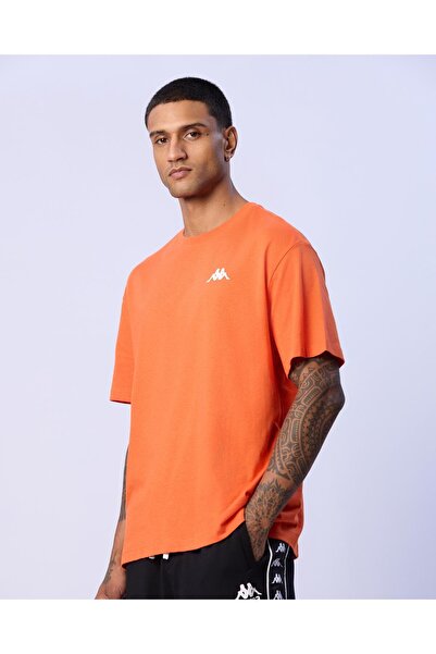 Kappa Mateo Erkek Koyu Turuncu Oversize Tişört