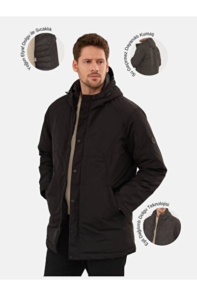 Danger Palton impermeabil pentru bărbați cu glugă