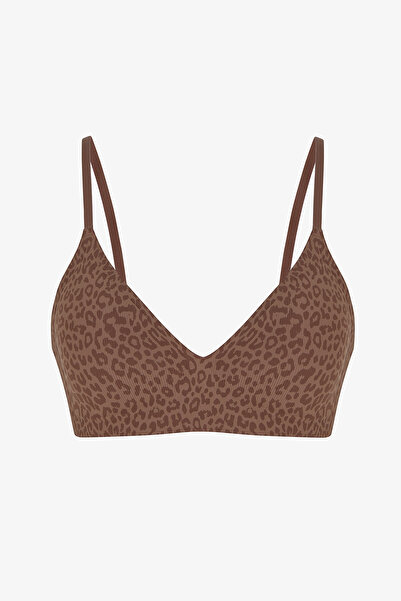 Penti Brown Invisible Ribbed Triangle Bra