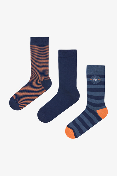 Penti Çok Renkli Erkek Blue Stripe 3lü Soket Çorap
