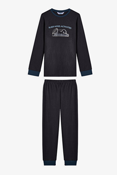 Penti Комплект пижама с принт „Монстър“ за момчета от Anthracite