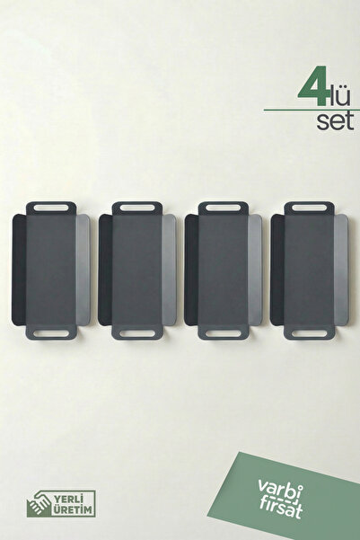 Varbifırsat Set of 4 Modern Metal Small Presentation Trays