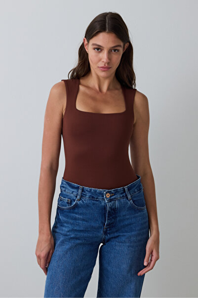 Penti Kapuçino Kare Yaka Kalın Askılı Slim Fit Body