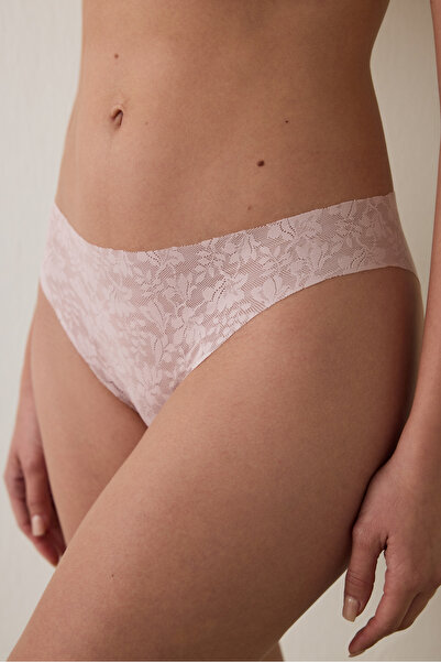 Penti Chiloți Dusty Rose Lace, fără urme, Laser K croială cu talie normală