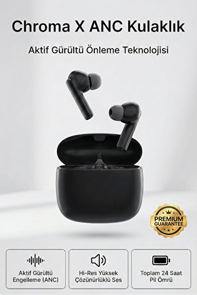 4 Berry Chroma X Kablosuz Bluetooth Kulaklık – Yüksek , Akıllı Tasarım Siyah