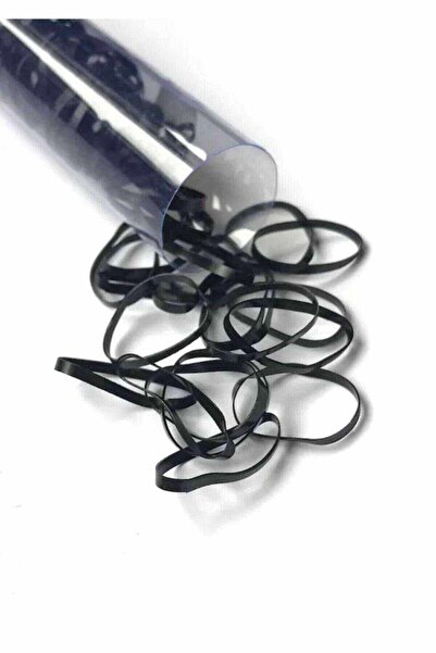 Genel Markalar Siyah Büyük Boy Tüp Saç Örgü Lastiği Renkli Perma Lastik Ince ...