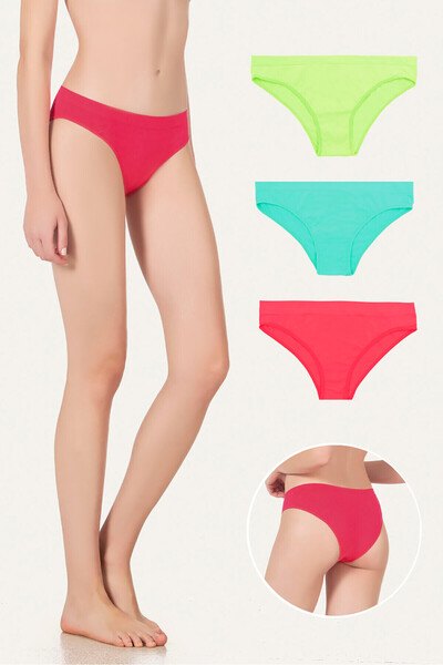 NBB نيون تركواز أخضر زهرة الرمان سلس 3 قطع سراويل