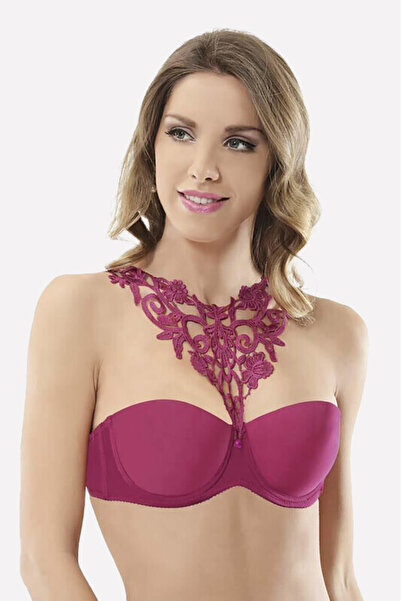 NBB حمالة صدر نسائية بدون حمالات من الدانتيل الفوشيا - Nl-3692