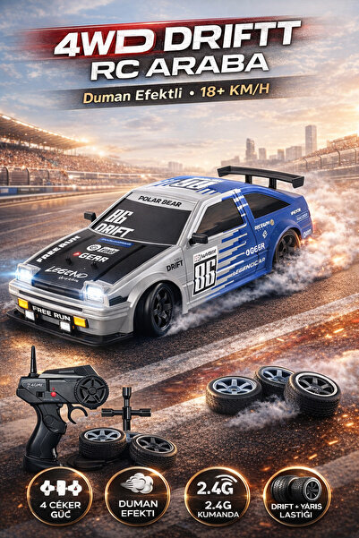 TRENDZONE Uzaktan Kumandalı Şarjlı Işıklı Ve Buhar Atan Drift Yarış Arabası -...