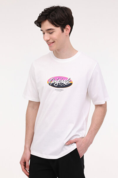 Jack & Jones Tricou bărbați alb 12255650 Jortampa Tee Ss Crew Neck 1 Fst Ln