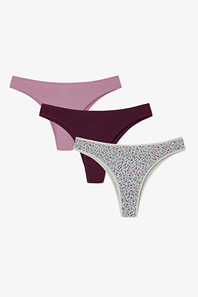 Penti Ditsy Dance Floral Normal Waist Σλιπ Βραζιλιάνικο Σετ 3 τεμαχίων