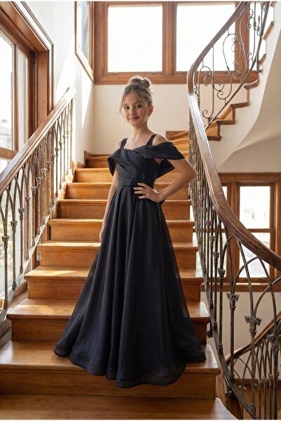 BUTİKHAPPYKİDS Κοριτσίστικο φόρεμα με λουράκια και λεπτομέρεια στους ώμους απ...