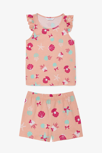 Penti Set de pijamale din bumbac Keep Our Ocean pentru fete, 2 piese