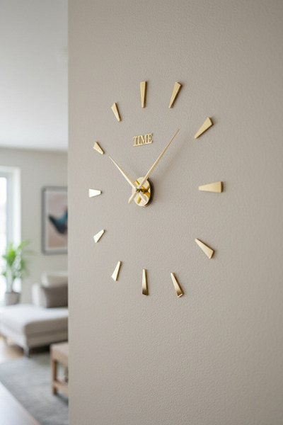 Tooall Time Yazılı 3d Gold Renk Çizgi Desenli Aynalı Pleksi Dekoratif Ayarlan...