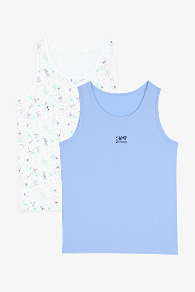 Penti Boy's Camping Cotton Multi-Colored 2-Piece Undershirt