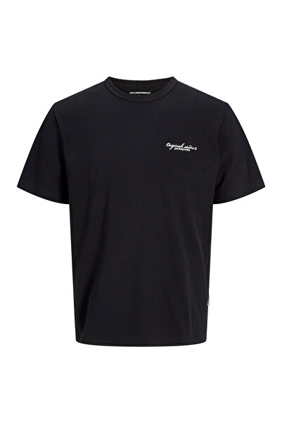 Jack & Jones JORBOSTON CHEST BRANDING Crna muška majica kratkih rukava