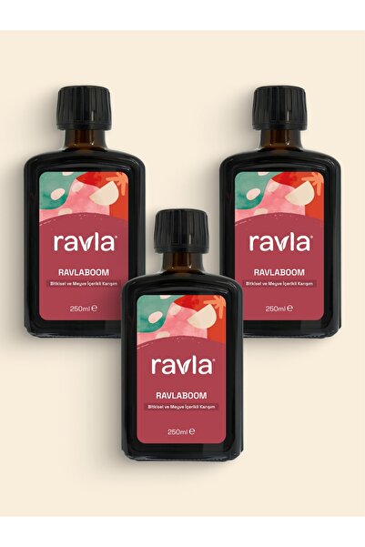 Ravla 3'lü Ürün - Ravlaboom Bitkisel ve Meyve İçerikli Karışım 250ml