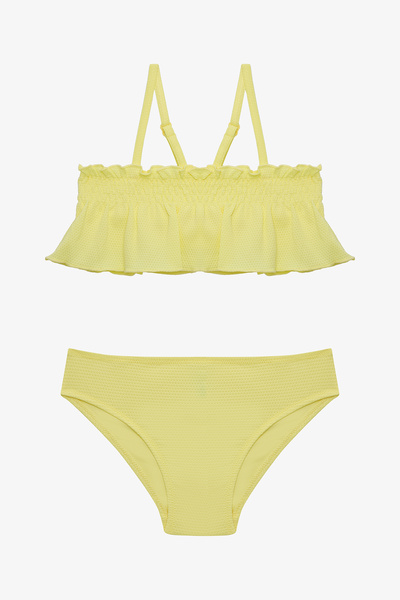 Penti Sarı Kız Çocuk Lilly Lemon Fırfırlı Bandeau Bikini Takımı