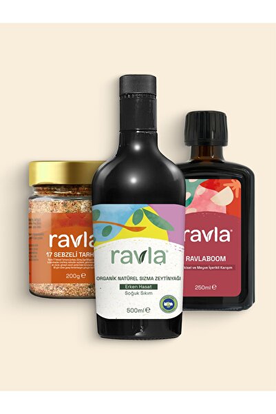 Ravla 3'lü Ürün - Kids Organik Zeytinyağı 500ml /17 Sebzeli Tarhana 200g/Ravl...