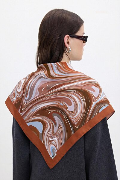 HAWWA وشاح باندانا منقوش بنمط كراميل داجي