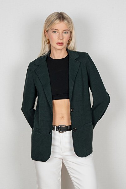 AD Fashion YEŞİL EKOSE CEKET