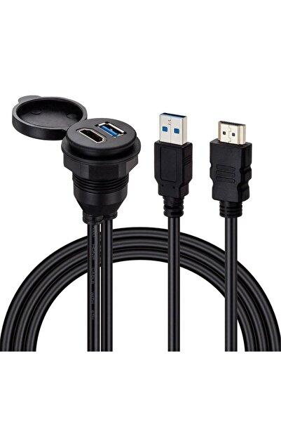Powermaster PM-12428 ARAC KONTROL PANELİ USB 3.0 + HDMI UZATMA KABLOSU GOMME ...