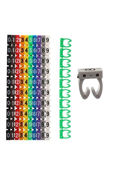 Powermaster 0-9 Dijital Kodlu Renkli Kablo İşaretleyici 2,5Mm (100Lü Paket)