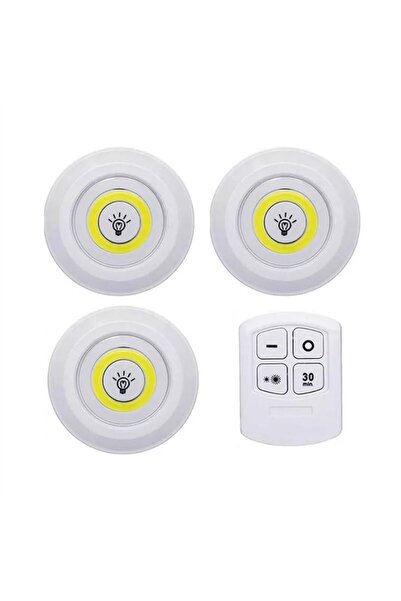 Powermaster PM-15084 Üçlü Kumandalı Pilli Dokunmatik Portatif Cob Led Işık Ay...